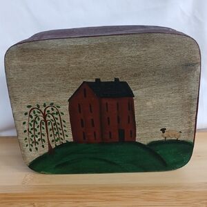 Primitive Folk Art Painted Box